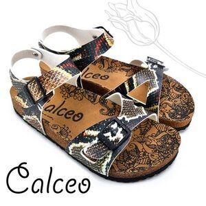 Calceo Brown & Orange Scale Sandal 39